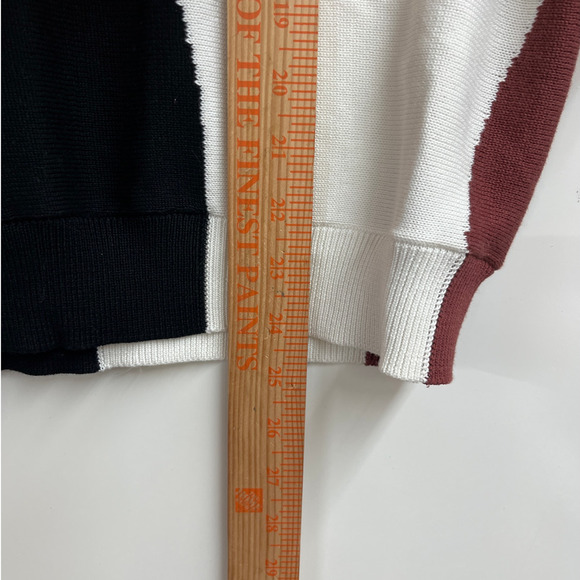 Chico's Abstract Print Intarsia Sweater Sz 1 (M) Pullover Dolman Sleeves Classic - Picture 8 of 9